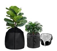 HJYDGJ 50 x 45 cm - Sac de protection thermique pour plantes en pot - Avec cordon de serrage - Protection hivernale pour plantes en pot - Protection contre le gel - Noir