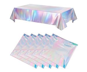 HJYIMYI 5 Nappes Plastique Irisé 137×274cm Imperméables pour Fêtes Mariages