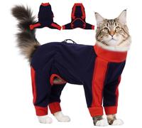 Hjyokuso Pull Chat Anti Grattage, Body pour Chat Anti Lechage - Parfait pour Usage Quotidien, Contre Léchage, Poils Et Salissures - Doux Et Élégant - Bleu 2XL