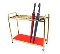 HJYXXSR Porte-Parapluie en Acier Inoxydable avec Support de Roue Universel, Support de Sol pour étagère de Hall d'hôtel (Couleur : Or, Taille : 88 x 34 x 77 cm)