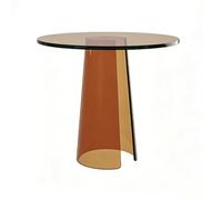 HJYXXSR Table D'appoint en Acrylique, Table Basse Ronde, Table De Chevet Simple, en Acrylique Transparent, Adaptée Aux Chambres, Aux Salons Et Aux Petits Espaces Brown 44 * 55 cm/17.3 * 21.7 in