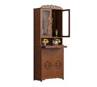 HJYXXSR Table d'autel bouddhiste chinoise en bambou avec porte en acrylique, tiroirs et espace de rangement à deux portes, un autel bouddhiste pour la méditation, la prière et la pratique personnelle