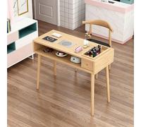 HJYXXSR Table de Nail Art en Bois Massif, établi à Double Couche, Coiffeuse avec tiroir de Rangement et aspirateur, adaptée aux Salons de manucure, Salons de beauté 80cm/31.5in