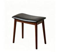 HJYXXSR Tabouret de Coiffeuse rembourré en Forme de Selle, Pieds en Bois Massif, Tabouret de Piano/Pouf en Cuir, adapté au Salon, à la Chambre à Coucher, au Porche Black