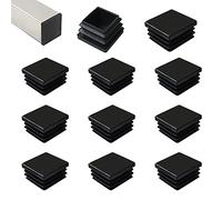 HJYZY 45mm Bouchon Plastique Embout Tube Carre Noir D'obturation pour Pieds de Meuble Trampoline pour Pieds de Meuble/Trampoline/Armoire/Étagère/Chaise 12 pièces