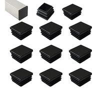 HJYZY 50mm Bouchon Plastique Embout Tube Carre Noir D'obturation pour Pieds de Meuble Trampoline pour Pieds de Meuble/Trampoline/Armoire/Étagère/Chaise 16 pièces