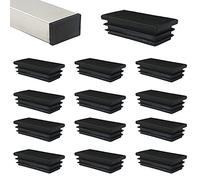 HJYZY 60 X 40mm Bouchon Plastique Embout Rectangle Carre Noir D'obturation pour Pieds de Meuble Trampoline pour Pieds de Meuble/Trampoline/Armoire/Étagère/Chaise 18 pièces