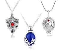 HJYZY Daywalking Katherine Sapphire Vampire Jewelry Elena Gilbert Lot de 33 colliers amulette en argent antique avec autocollants, Zinc, Pas de gemme