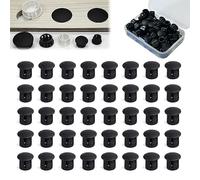 HJYZY Différentes tailles - Lot de 30 bouchons pour trous de placard - En nylon - Trou de perçage rond pour trous d'armoire - Noir (11 mm - Avec boîte