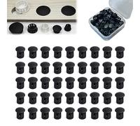 HJYZY Différentes tailles - Lot de 50 bouchons pour trous d'armoire - En nylon - Trou de perçage rond pour trous d'armoire - Noir (5 mm - Avec boîte