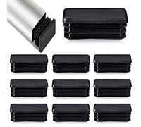 HJYZY Lot de 12 bouchons à lamelles pour tubes rectangulaires - 80 x 40 mm - Pour tubes métalliques - Insert de guidage de clôture pour chaises et meubles - Noir
