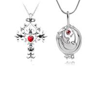 HJYZY Lot de 12 pendentifs avec médaillon en forme de verveine avec inscription « The Vampire Jewelry » d'Elena Gilbert, Zinc, Pas de gemme