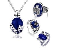 HJYZY Lot de 14 colliers chevalières The Vampire Elena Daylight Walking avec bague de Damon Caroline Katherine, Zinc, Pas de gemme
