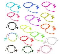 HJYZY Lot de 16 bracelets avec chapelet et croix - Petits cadeaux pour mère, fille et petite amie, 16 count, Nylon