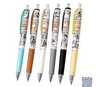 HJYZY Lot de 16 stylos chat mignons 0,5 mm Gel Kawaii Stylos à bille Anime Stylo à bille encre noire 0,5 mm Autocollant Anime