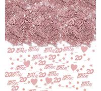 HJYZY Lot de 1650 confettis en or rose « Happy Birthday »,1/13/16/18/20/21/30/40/50/60/70/80/90, parfaits pour les décorations de table, fournitures de fête (20)