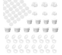 HJYZY Lot de 194 bouchons de protection autocollants cache trou meuble pour perçage de 8 mm/10 mm de diamètre - 21 mm de diamètre - En plastique - Blanc