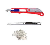 HJYZY Lot de 2 outils de coupe en plexiglas rouge, couteau utilitaire en PVC acrylique panneau plastique plexiglas crochet couteau outil de coupe avec 10 lames de rechange