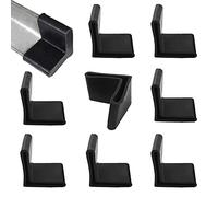 HJYZY Lot de 20 pieds d'angle en L pour profils d'angle de chaise, protection des coins, protection des pieds, protection du sol, 50 mm x 50 mm, noir