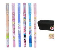 HJYZY Lot de 31 stylos à encre gel Moon Girl - Joli sac à crayons - Autocollants de marin - Encre noire - 0,5 mm - Fournitures scolaires pour filles
