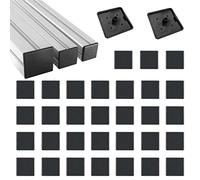 HJYZY Lot de 35 embouts d'extrusion en aluminium et plastique conformes aux normes européennes 2020 20 x 20 mm Noir