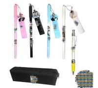 HJYZY Lot de 46 trousses à crayons BT$ de grande capacité avec autocollants Bangt$ pour garçons Encre noire