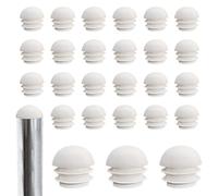 HJYZY Lot de 50 bouchons à lamelles avec tête sphérique pour tubes ronds de 16 mm de diamètre - Blanc