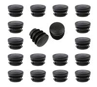 HJYZY Lot de 50 bouchons ronds à lamelles pour tubes ronds avec patins de meubles - Noir