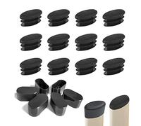 HJYZY Lot de 50 embouts ovales en silicone pour pieds de chaise - 15 mm x 30 mm - Noir