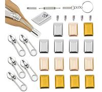 HJYZY Lot de 61 clips rectangulaires pour fermeture éclair avec tournevis Doré/argenté/bronze