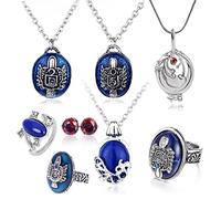 HJYZY Lot de 8 boucles d'oreilles à tige avec médaillon en forme de verveine Katherine Sapphire Elena Gilbert, Zinc, Pas de gemme