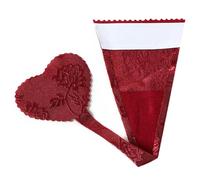 HJYZY String autocollant en forme de cœur sans ligne de culotte pour femme Culotte en dentelle invisible en forme de cœur, Bordeaux - Cœur pêche, taille unique
