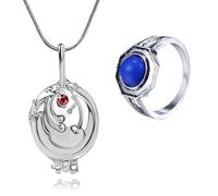 HJYZY The Vampire Diaries Lot de 12 bijoux autocollants Elena Gilbert avec médaillon ouvrant Verveine Collier Vampire Family Bague Klaus Mikaelson, Argenté