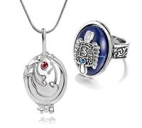 HJYZY The Vampire Jewelry Elena Gilbert Lot de 12 pendentifs avec médaillon en forme de verveine vintage Damon/Stefan Salvatore Sun Family Vampire Crest Anneaux avec autocollants, Zinc, Pas de gemme