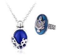 HJYZY The Vampire Stefan Lot de 12 bagues chevalières avec blason de la famille Katherine Saphir et autocollants, Zinc, Pas de gemme