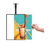 HJZALMI Boîtier lumineux LED mural pour menus, 40 x 60cm | Présentoir d'affiches LED ultra-fin - Panneau de menu lumineux avec pied télescopique pour restaurants, cafés