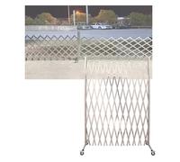 HJZALMI Portail De Sécurité Pliable en Acier Inoxydable, Garde-Corps Mobile À roulettes, Barrière De Sécurité Extensible pour Chantiers, Entrepôts Et Garages(Height 150cm Length 400cm)