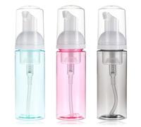 HJZHII 3 Pièces 60ml Flacon Pompe Vide,Flacon mousseur Vide,flacons à Pompe en Mousse Transparents Vides Rechargeables Distributeur de Savon en Mousse Bouteille en Plastique de Petite Taille