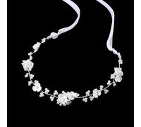 HJZHII couronne fleur cheveux,diademe enfant,couronne de fleurs pour headband cheveux femme première communion Mariage Bandeau de Mariée Fille blanches perles Coiffure Accessoires Corolle Dames