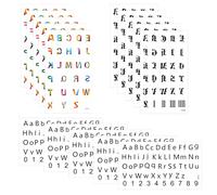 HJZHII Lot de 15 feuilles de tatouages temporaires - Petits tatouages temporaires pour doigts - Lettres de l'alphabet gothiques - Faux tatouage coloré - Autocollant temporaire pour adulte, doigt, cou