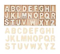 HJZHII Lot de 156 petites lettres alphabet bois brut 6 par lettre pour loisirs créatifs apprentissage peinture décorative