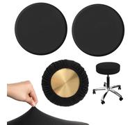 HJZHII Lot de 3 housses de tabouret de bar, rondes, extensibles, infroissables, lavables, adaptées pour tabourets de bar, de 25,4 à 35,6 cm de diamètre, pour la maison, le bar, les chaises de salle à