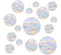 HJZHII Lot de 52 autocollants de fenêtre en forme de cercle, anti-collision pour protéger les oiseaux, sans colle, réutilisables, prismatiques arc-en-ciel, sans résidus