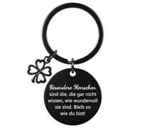 HJZHII Porte-clés inspirant avec inscription en allemand « Trèfle » - Porte-clés - Personnes spéciales - Restez comme vous êtes - Anniversaire - Encouragement - Cadeau pour collègues, amis, homme