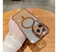 HJZSZX Coque de Protection magnétique Antichoc de Luxe pour iPhone 14 ProMax, avec Support et lentille en Verre (pour iPhone 14 ProMax/Desert Gold)