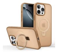 HJZSZX Coque de Protection magnétique pour iPhone 16Pro avec Anneau Rotatif givré et Coque Mate (pour iPhone 16Pro/Desert Gold)