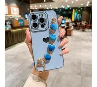 HJZSZX Coque de Protection Souple et Luxueuse pour iPhone 14Plus, Motif cœur et Amour (pour iPhone 14Plus/Far Peak Blue)