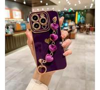 HJZSZX Coque de Protection Souple et Luxueuse pour iPhone 7 Plus, Motif cœur et Amour (Violet)