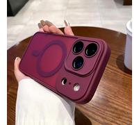 HJZSZX Coque Rigide magnétique Mate pour iPhone 15ProMax, Chargement sans Fil (pour iPhone 15ProMax/Rouge foncé)