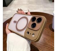 HJZSZX Coque Rigide magnétique Mate pour iPhone 16ProMax, Chargement sans Fil (pour iPhone 16ProMax/Or)